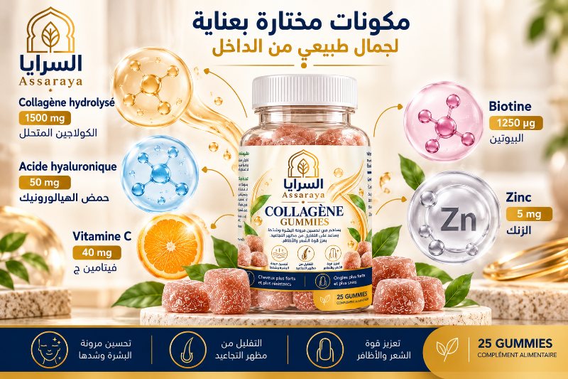 مكونات Collagène Gummies بالكميات